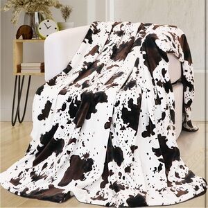 Cow Print Throw Blanket